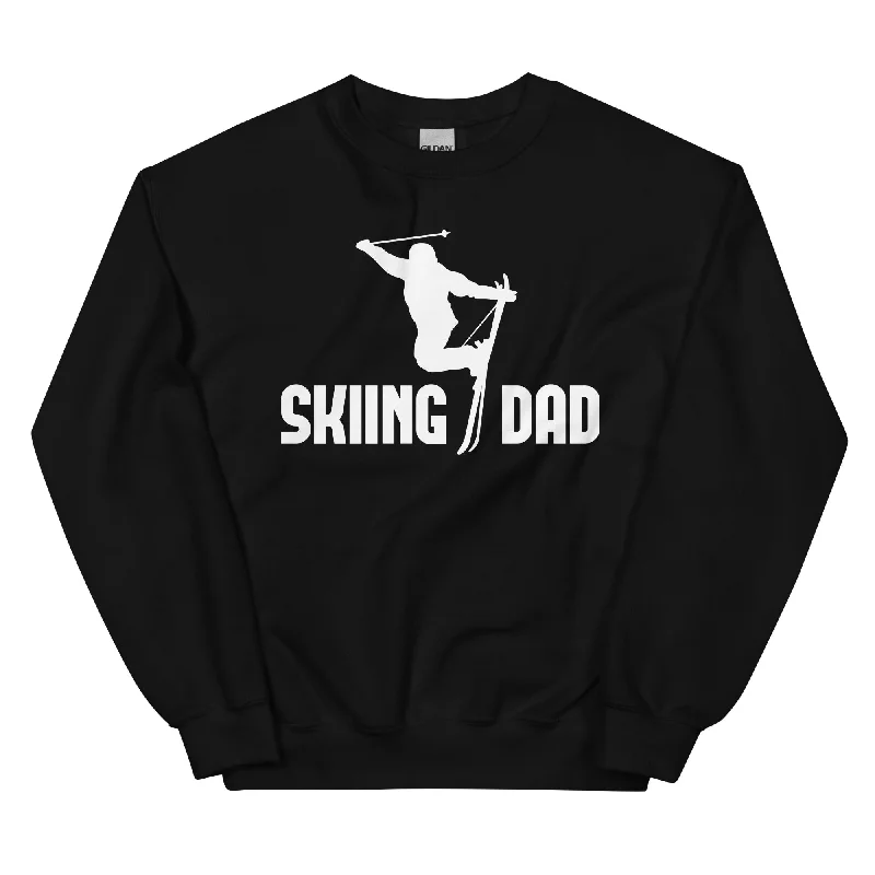 Skifahren Dad - Sweatshirt (Unisex) Hoodie with Monochrome Minimalist Simple