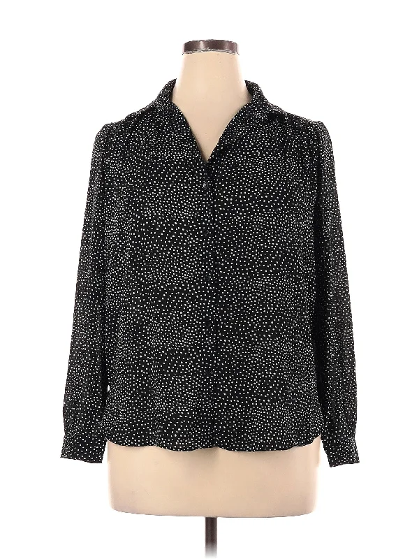 Long Sleeve Blouse Embellished Collar Blouse