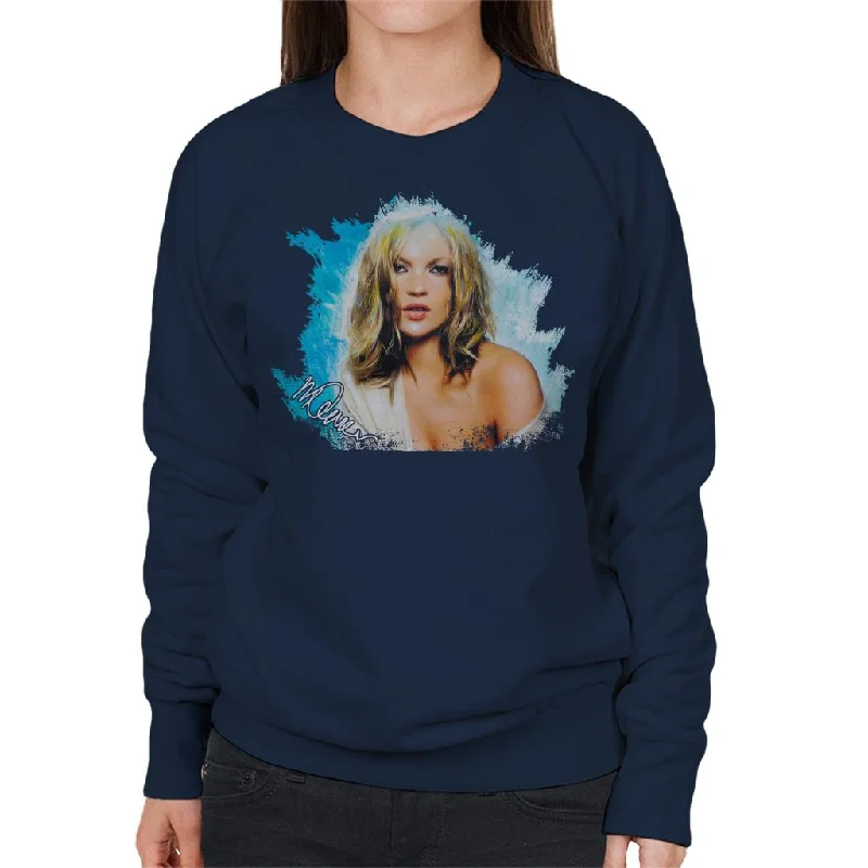 Sidney Maurer Original Portrait Of Kate Moss Pastel Blue Women's Sweatshirt Hoodie with Drop Shoulder Relaxed Streetwear