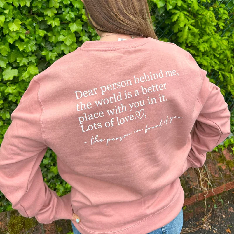 Dear Person Behind Me Back Logo Sweatshirt Hoodie with Reflective Safety Nightwear