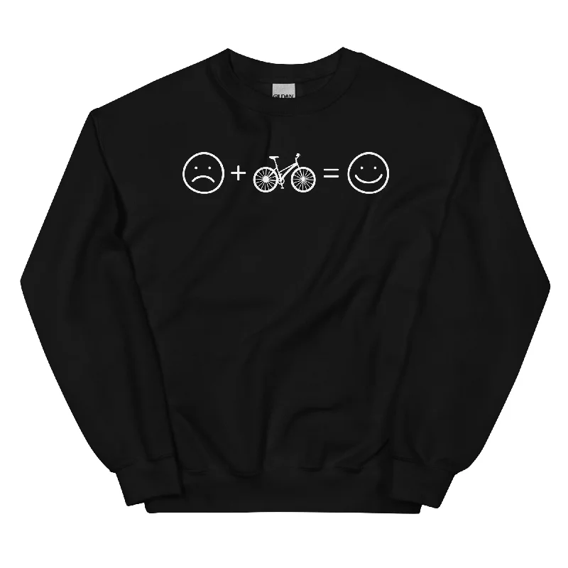 Lächelndes Gesicht und Fahrrad - Sweatshirt (Unisex) Hoodie with Hem Fringe Bohemian Relaxed Lächelndes Gesicht und Fahrrad - Sweatshirt (Unisex) Hoodie with Hem Fringe Bohemian Relaxed