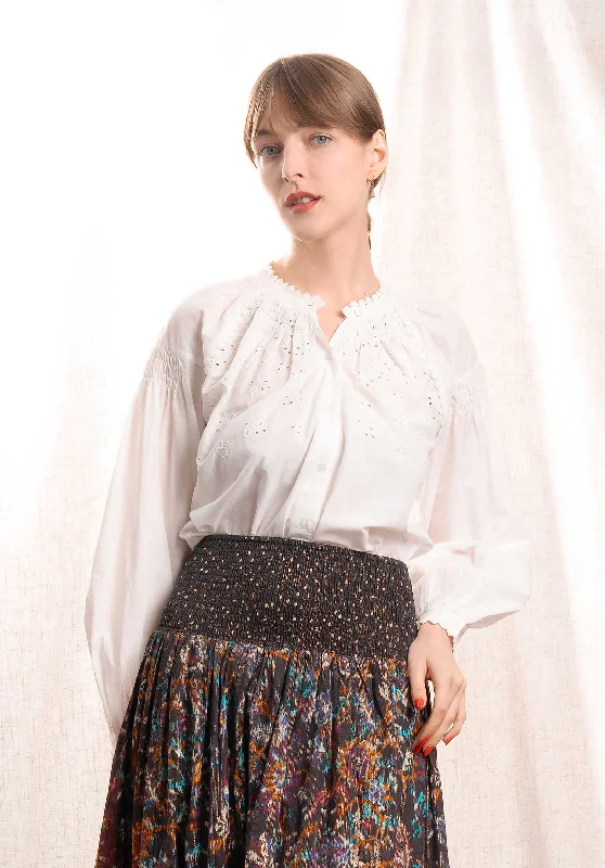 Blouse Tijana Ecru Cotton Casual Blouse