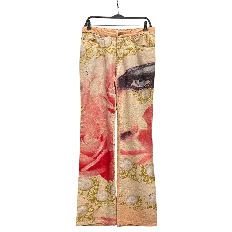 roberto cavalli/Straight Pants/S/All Over Print/Cotton/MLT/Elizabeth Taylor Pants Classic Pleated Pants