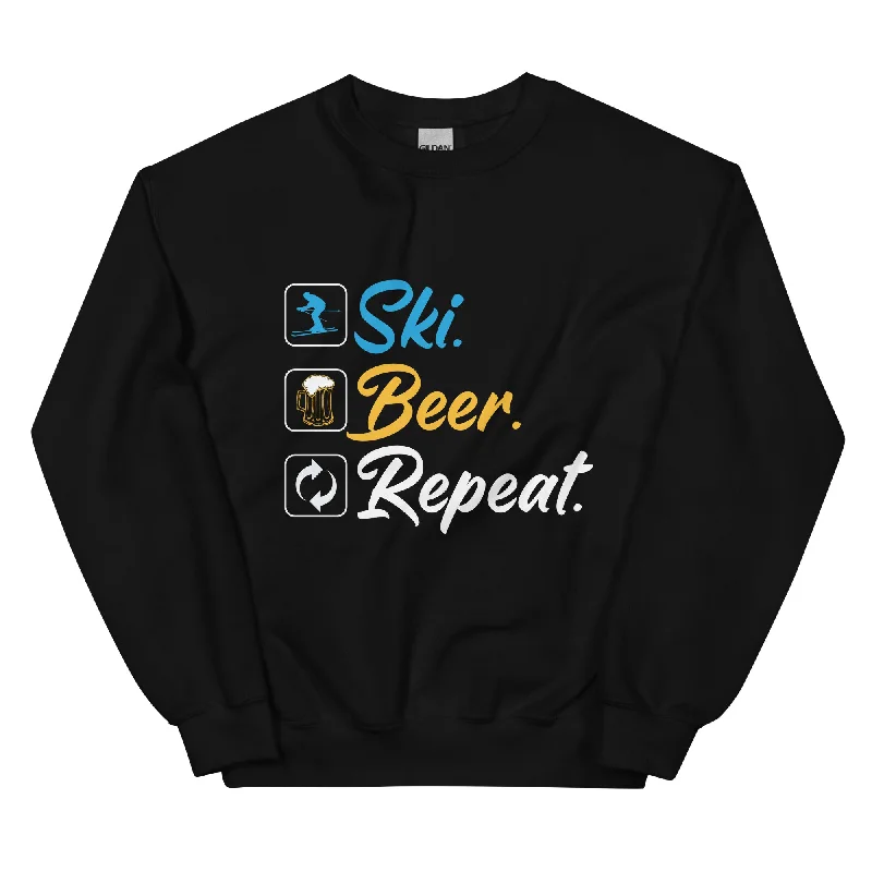 Ski. Bär. Repeat. - (S.K) - Sweatshirt (Unisex) Hoodie with Set-In Sleeves Structured Classic