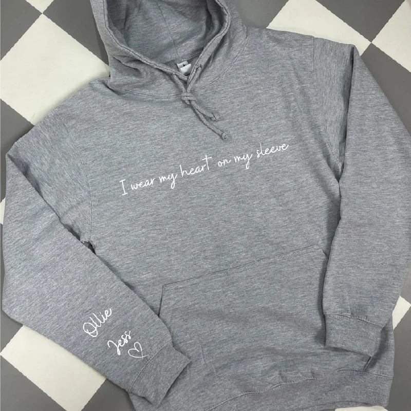 Heart On My Sleeve Personalised Shoreline Hoodie Hoodie with Applique Textured Unique Heart On My Sleeve Personalised Shoreline Hoodie Hoodie with Applique Textured Unique