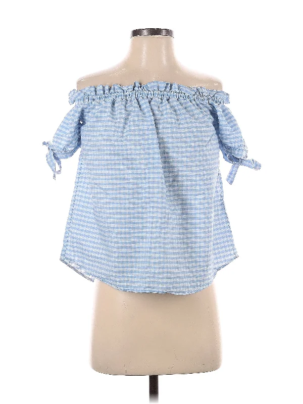 Short Sleeve Blouse Casual Stripe Blouse
