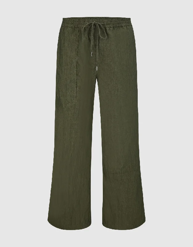 Drawstring Waist Jogger Pants Formal Linen Trousers