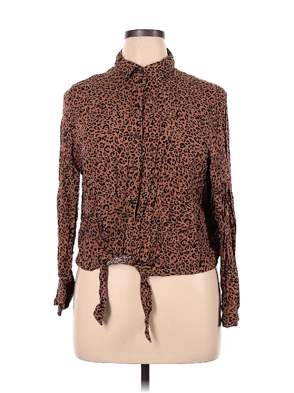 Long Sleeve Blouse Semi-Sheer Blouse