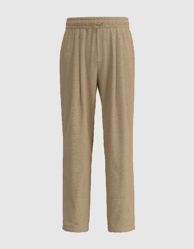 Elastic Waist Wide-Leg Pants Comfortable Denim Trousers