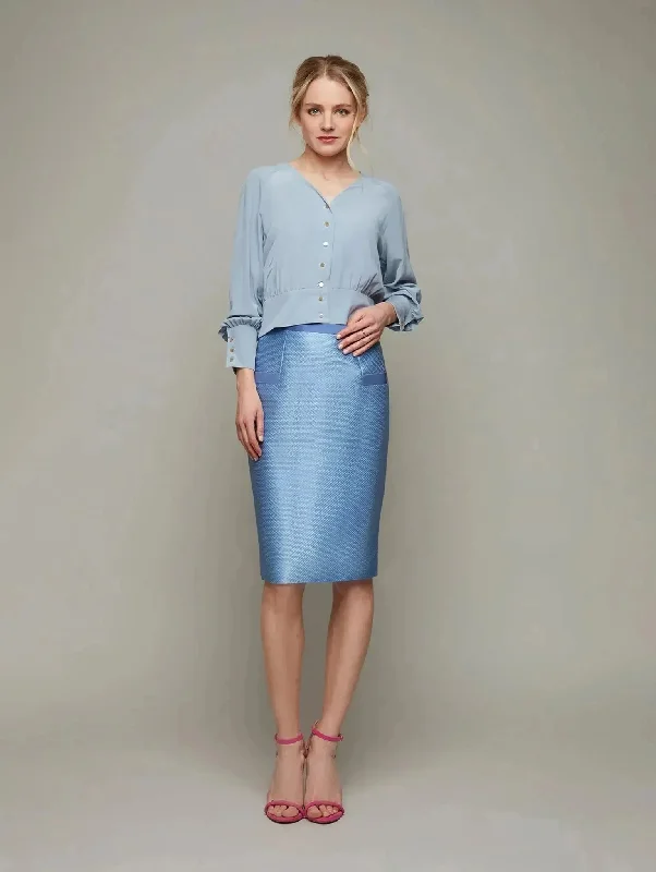 LAVENDER | Drop-Waist Silk Blouse Casual Relaxed Fit Blouse