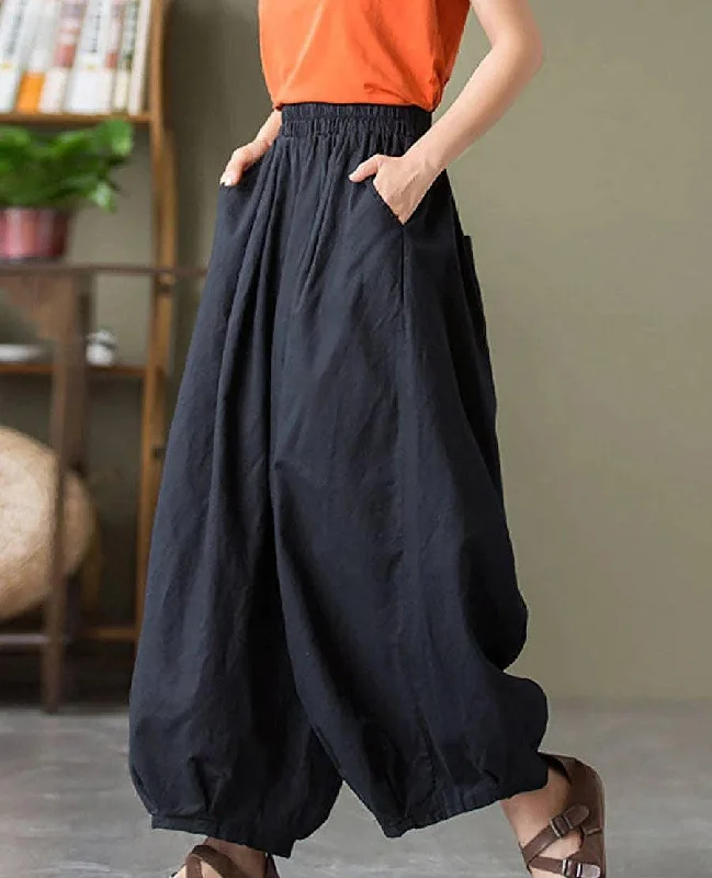 Ladies High Waist Lantern Leg Daily Pants 1045 Cozy Knit Pants