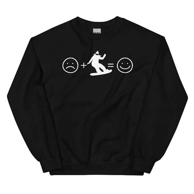 Lächelndes Gesicht und Snowboarding - Sweatshirt (Unisex) Hoodie with Back Slit Movement Comfort Lächelndes Gesicht und Snowboarding - Sweatshirt (Unisex) Hoodie with Back Slit Movement Comfort