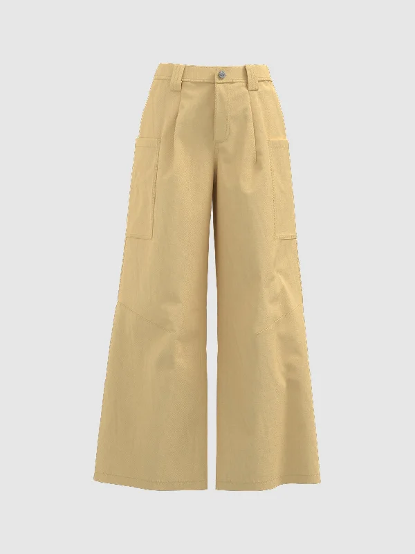 Wide-Leg Pants Trendy High-Waist Trousers