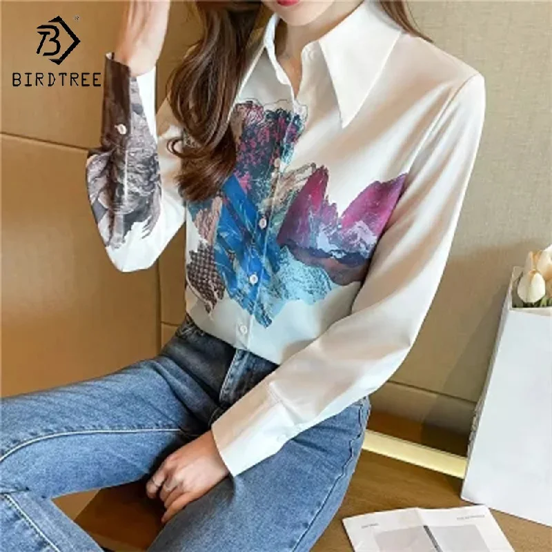 Fashion Ladies Long Sleeve Graffiti Printed Shirts Elegant Casual Loose Blouses Chiffon Shirt Tops For Spring Autumn Soft Modal Blouse Fashion Ladies Long Sleeve Graffiti Printed Shirts Elegant Casual Loose Blouses Chiffon Shirt Tops For Spring Autumn Soft Modal Blouse
