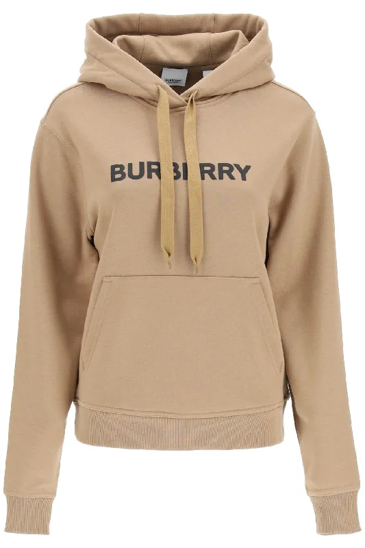 Poulter Hoodie With Logo Print - Beige Hoodie with Hem Patch Decorative Personalized Poulter Hoodie With Logo Print - Beige Hoodie with Hem Patch Decorative Personalized