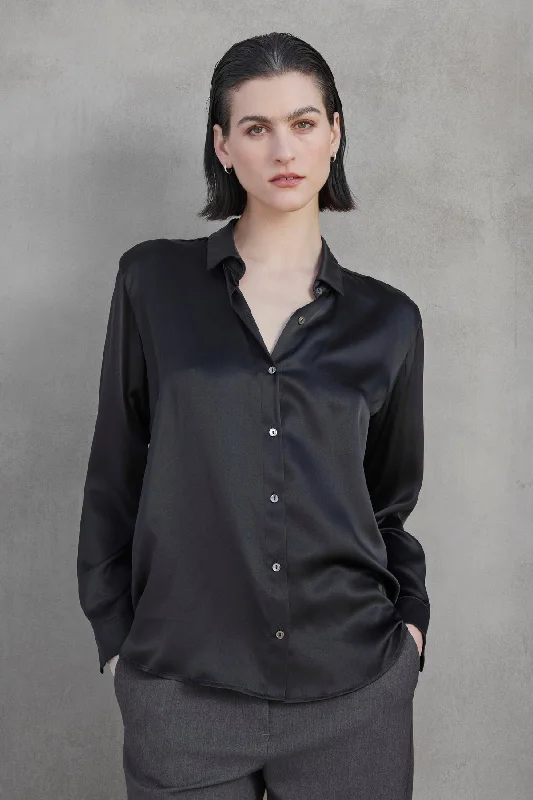CALABASAS SILK CHARMEUSE BLOUSE Oversized Silk Blouse