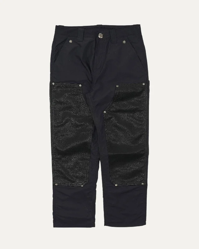 Nylon Leather Double Knee Pants Comfortable Fleece Pants