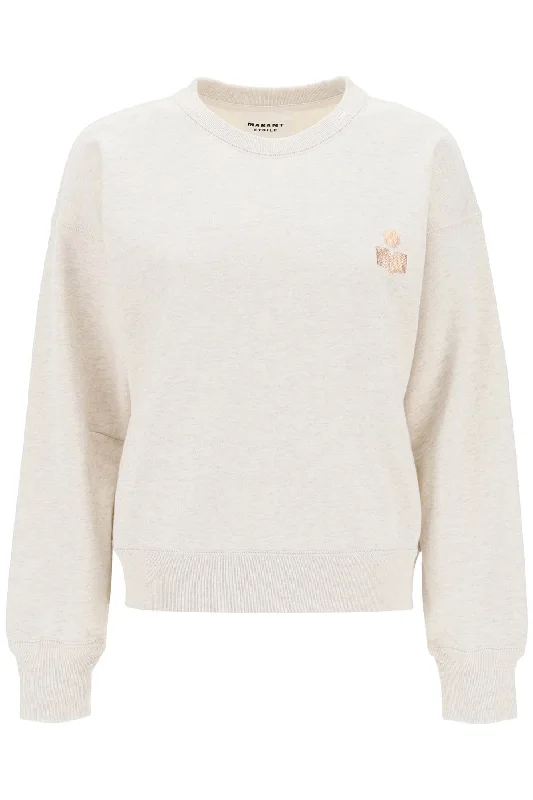 Mobyla Crew-neck Sweatshirt  - Grey Hoodie with Hidden Zipper Minimalist Clean