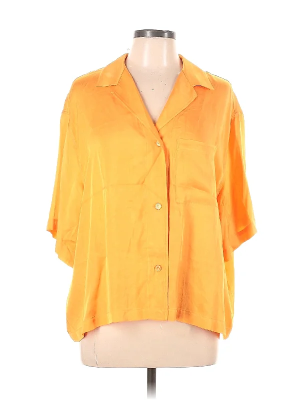 Short Sleeve Blouse Elegant Silk Blouse