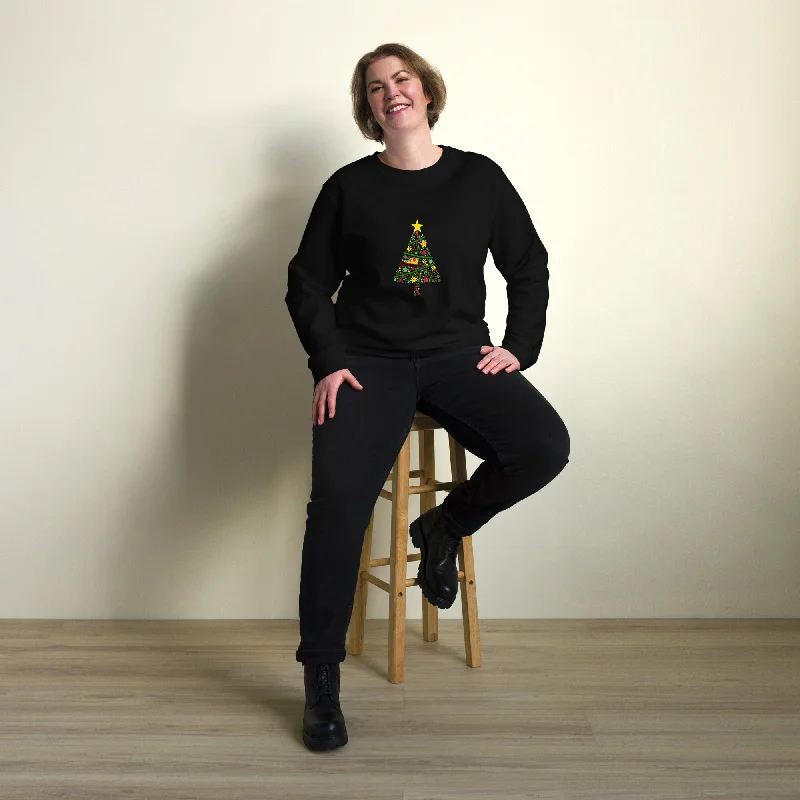 Tree Design Graphics Women Organic Sweatshirt Hoodie with Back Slit Movement Comfort Tree Design Graphics Women Organic Sweatshirt Hoodie with Back Slit Movement Comfort
