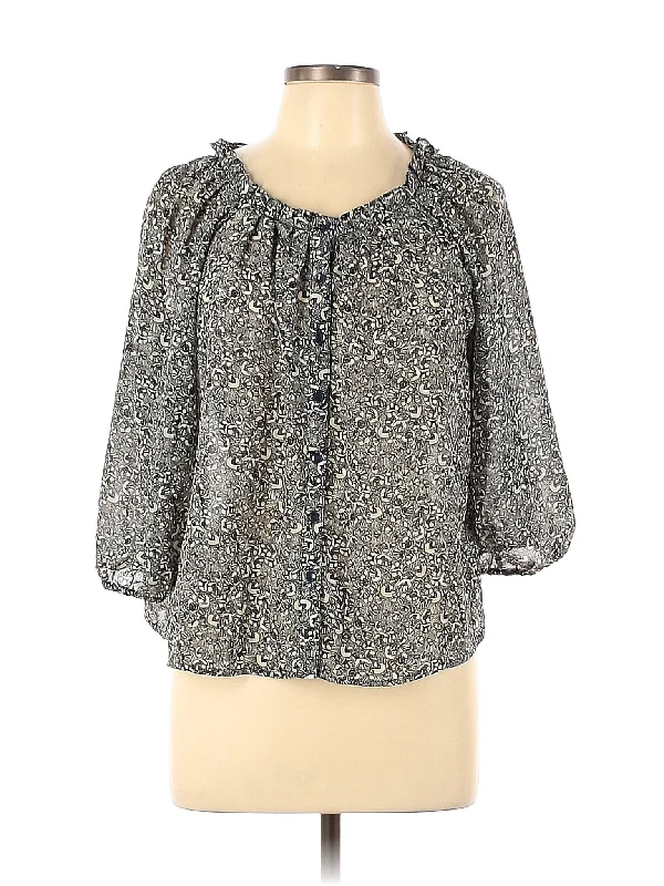 3/4 Sleeve Blouse Delicate Pleat Blouse