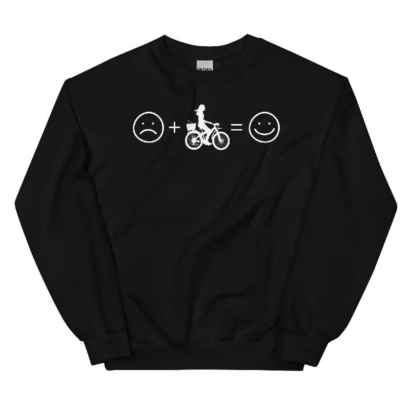 Lächelndes Gesicht und Radfahren - Sweatshirt (Unisex) Hoodie with Monochrome Minimalist Simple Lächelndes Gesicht und Radfahren - Sweatshirt (Unisex) Hoodie with Monochrome Minimalist Simple