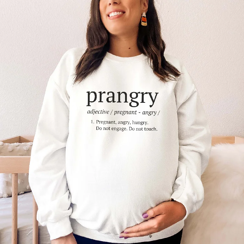 Prangry (Pregnant, Angry, Hungry) Definition Sweatshirt Hoodie with Hem Frayed Vintage Worn Prangry (Pregnant, Angry, Hungry) Definition Sweatshirt Hoodie with Hem Frayed Vintage Worn