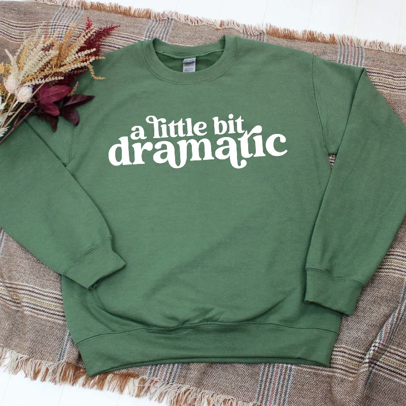 Little Bit Dramatic Military Green Women's Sweatshirt Hoodie with Snap Buttons Easy Quick Little Bit Dramatic Military Green Women's Sweatshirt Hoodie with Snap Buttons Easy Quick