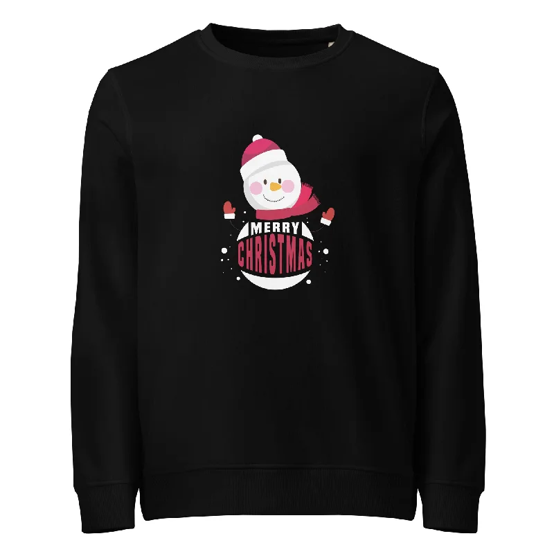 Santa Merry Christmas Graphics Women Organic Sweatshirt Hoodie with Drop Shoulder Relaxed Streetwear