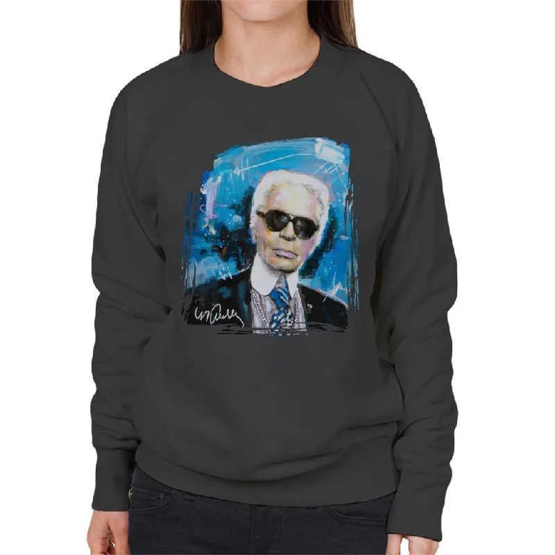 Sidney Maurer Original Portrait Of Karl Lagerfeld Women's Sweatshirt Hoodie with Set-In Sleeves Structured Classic Sidney Maurer Original Portrait Of Karl Lagerfeld Women's Sweatshirt Hoodie with Set-In Sleeves Structured Classic