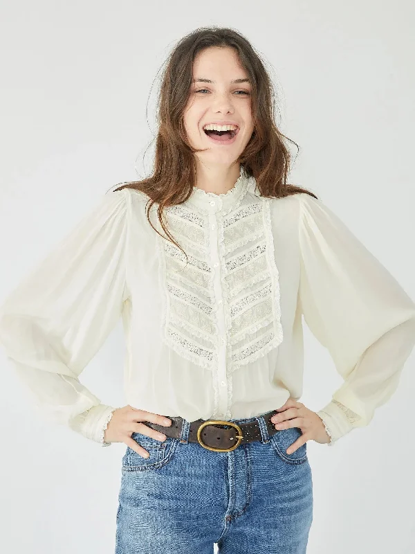 Blouse Ch23013 Mozart Ecru Double-Layered Blouse