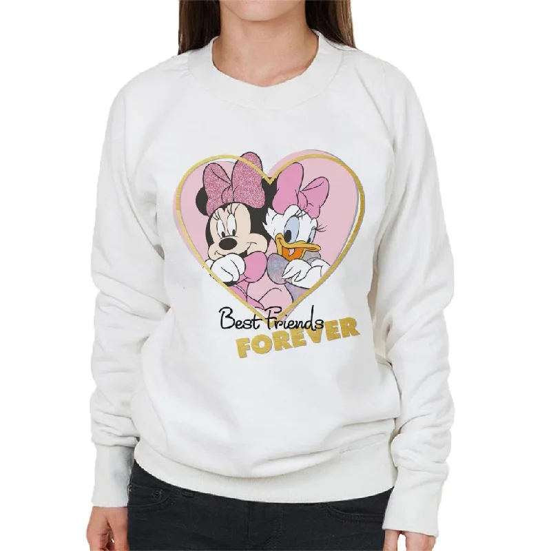 Disney Minnie Mouse And Daisy Duck Best Friends Forever Women's Sweatshirt Hoodie with Color Block Contrast Stylish Disney Minnie Mouse And Daisy Duck Best Friends Forever Women's Sweatshirt Hoodie with Color Block Contrast Stylish