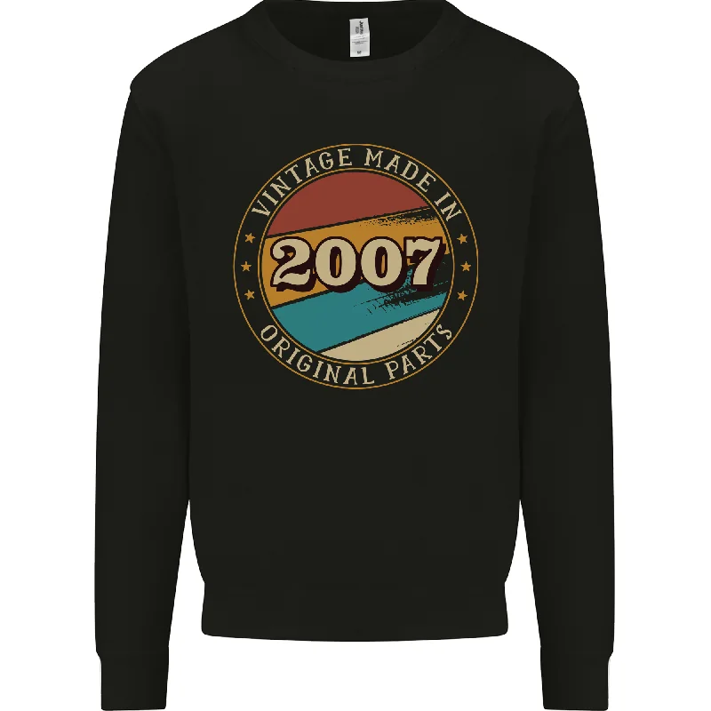 17th Birthday Vintage Made In 2007 Mens Sweatshirt Jumper Hoodie with Slim Fit Tailored Modern 17th Birthday Vintage Made In 2007 Mens Sweatshirt Jumper Hoodie with Slim Fit Tailored Modern