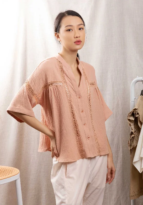Blouse Sorrente Dirty-Pink Peter Pan Blouse