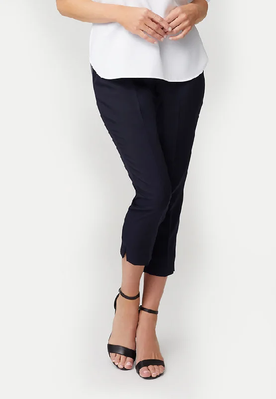 City Collection Ladies Flexi Waist Side Split 7/8 Pant  (FPA36 992) Comfy Athletic Pants