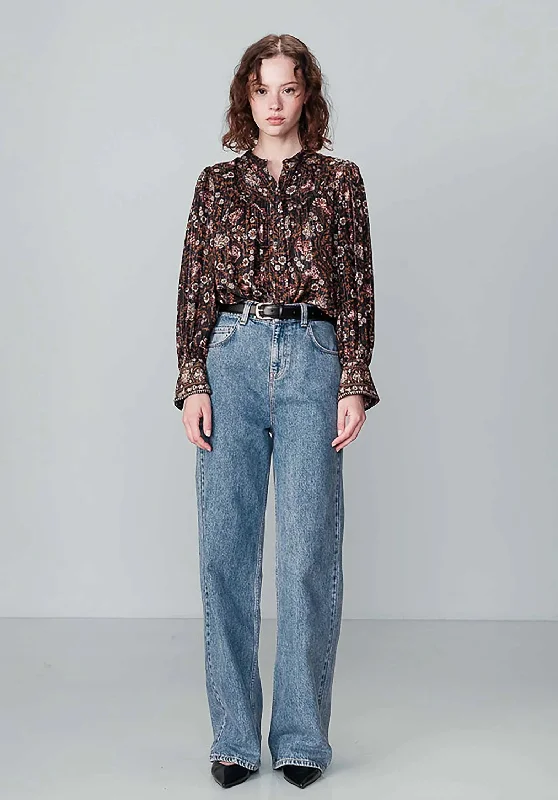 Blouse Nuncas Noir Frilled Cuff Blouse
