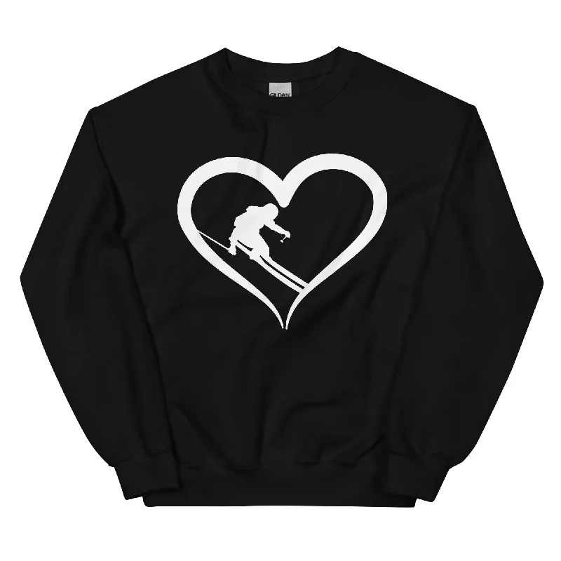 Skifahrer und Herz - Sweatshirt (Unisex) Graphic Hoodie Design Print