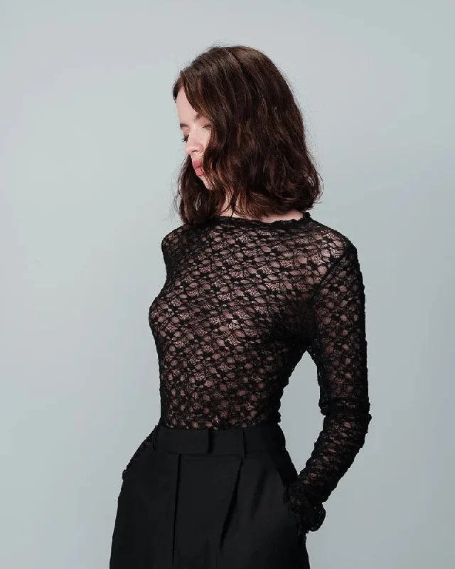 Blouse Nicole Noir Oversized Silk Blouse