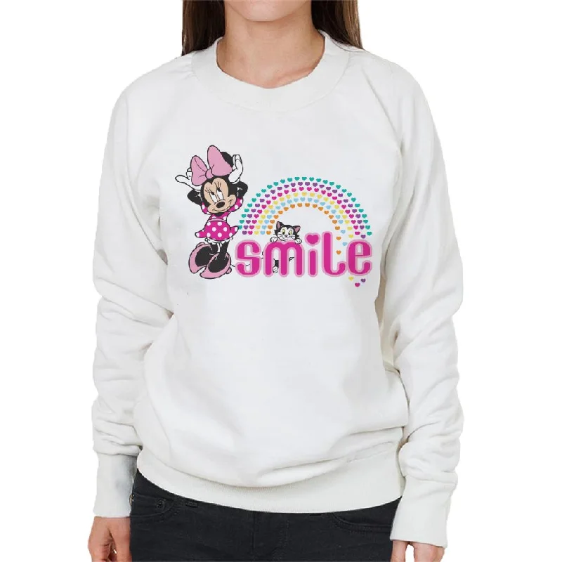 Disney Minnie Mouse And Figaro Smile Hearts Women's Sweatshirt Hoodie with Rolled Sleeves Casual Relaxed Disney Minnie Mouse And Figaro Smile Hearts Women's Sweatshirt Hoodie with Rolled Sleeves Casual Relaxed