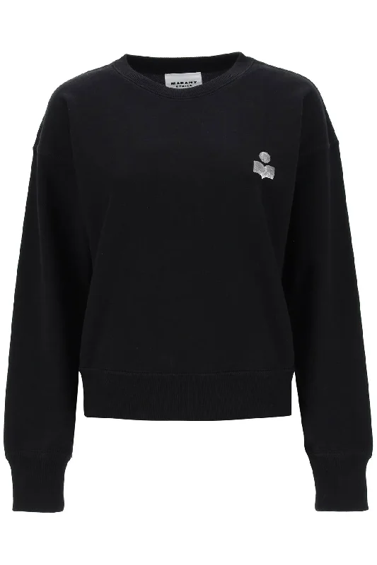 Mobyla Crew-neck Sweatshirt  - Black Hoodie with Drop Shoulder Relaxed Streetwear