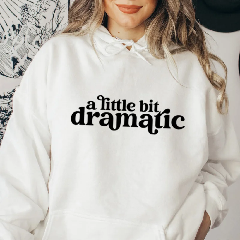Little Bit Dramatic Hoodie Hoodie with Metallic Shiny Futuristic
