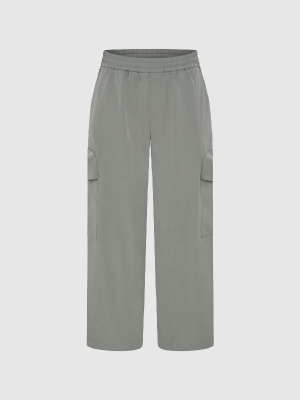 Elastic Wide-Leg Pants Relaxed Lounge Trousers