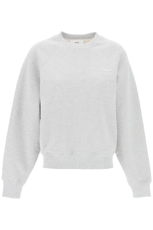 Organic Cotton Crewneck Sweatshirt  - Grey Hoodie with Ribbed Hem Stretchable Secure