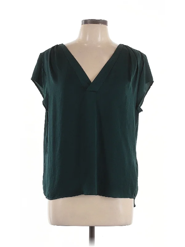 Short Sleeve Blouse Satin Bow Blouse