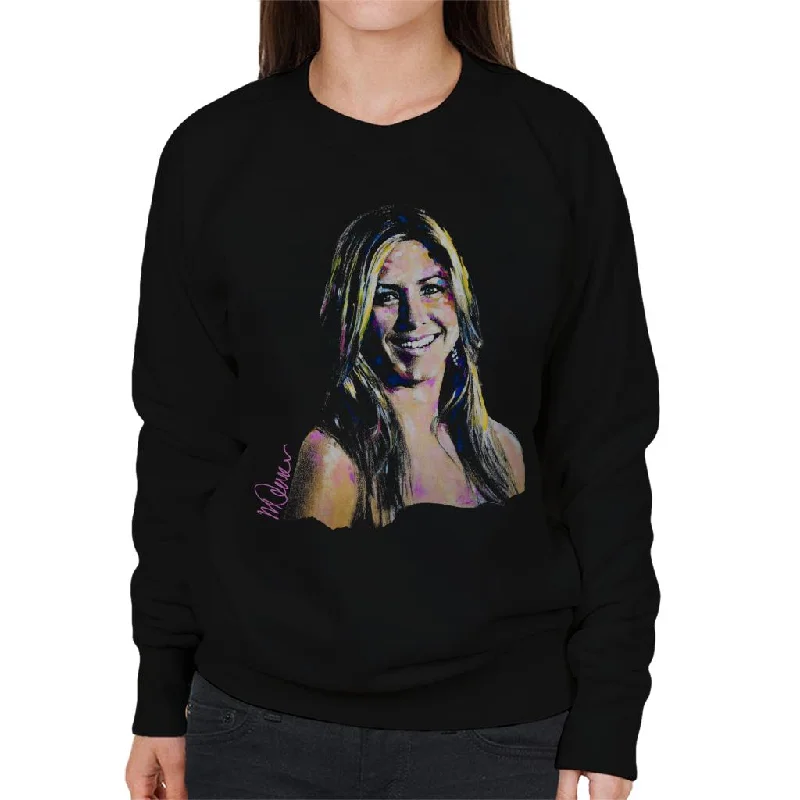 Sidney Maurer Original Portrait Of Jennifer Aniston Women's Sweatshirt Hoodie with Tied Waist Feminine Flattering Sidney Maurer Original Portrait Of Jennifer Aniston Women's Sweatshirt Hoodie with Tied Waist Feminine Flattering