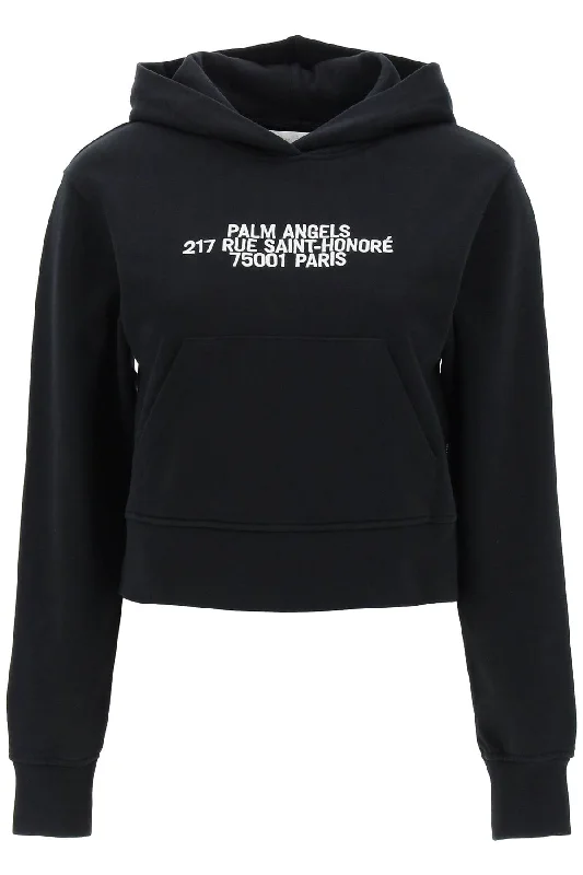 Cropped Hoodie With Embroidery  - Nero Hoodie with Cropped Fit Short Trendy