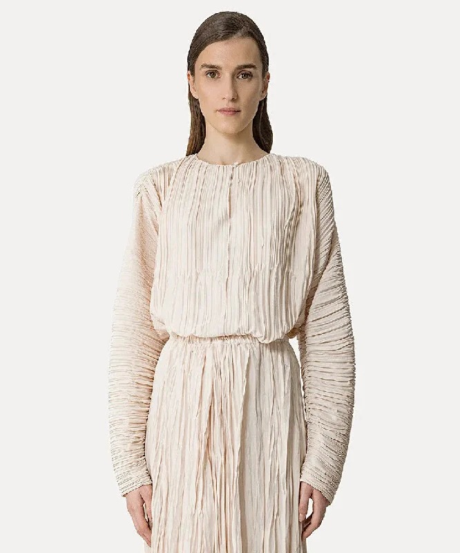 Blouse Plisse Poly 12893_my Shirt Ivory Flowy Bohemian Blouse