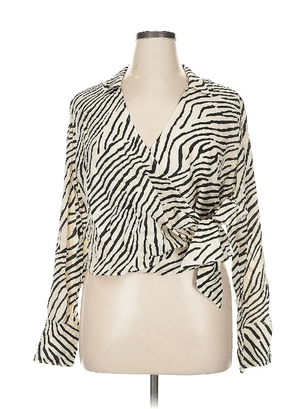 Long Sleeve Blouse Casual Stripe Blouse
