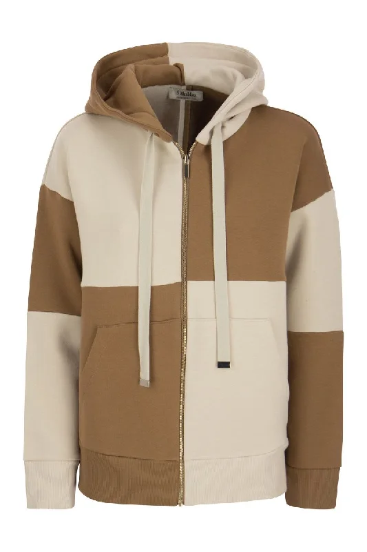 INNOCUO - Two-tone cotton blend sweatshirt Hoodie with Neon Bright Vibrant