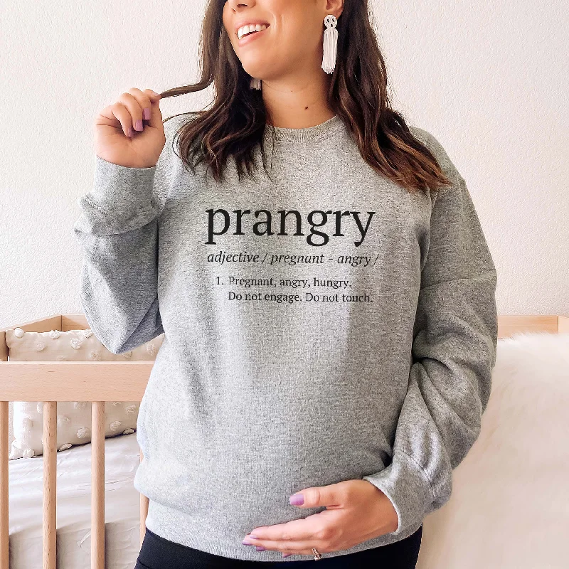 Prangry (Pregnant, Angry, Hungry) Definition Sweatshirt Hoodie with Button Placket Classic Preppy Prangry (Pregnant, Angry, Hungry) Definition Sweatshirt Hoodie with Button Placket Classic Preppy